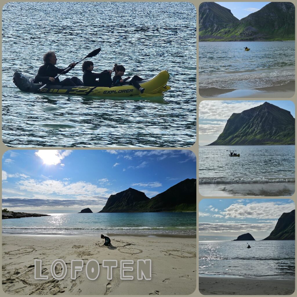 spiaggia e canoa